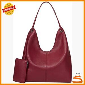 Large Genuine Leather Hobo Shoulder Bag Slouchy Handbag for Work Everyday
